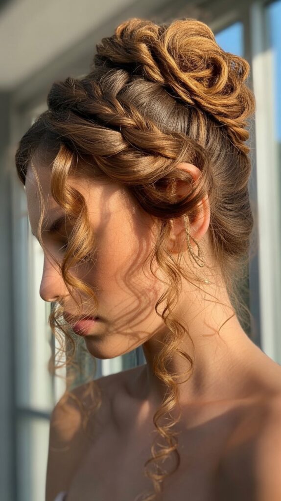 Rope Twist Updo with Loose Curls