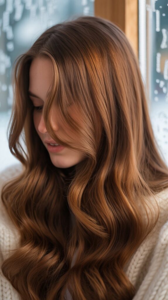 Best 27+ Elegant Winter Hair Colors for Brunettes 18 Maple Syrup Brown