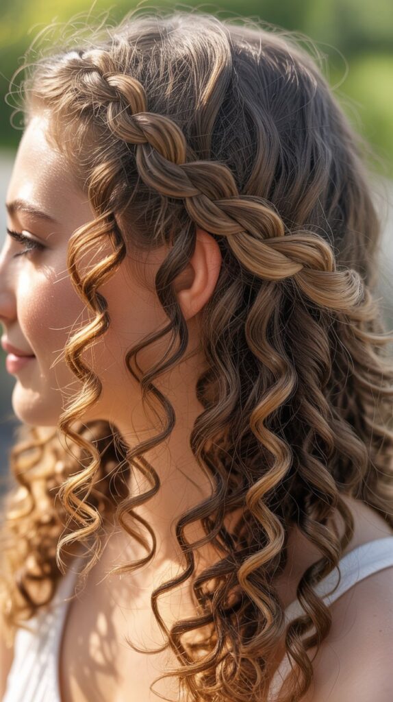 33 Modern Half Up Half Down Curly Hair Ideas That Will Turn Heads on Any Occasion 5 Twisted Rope Braid Half Up