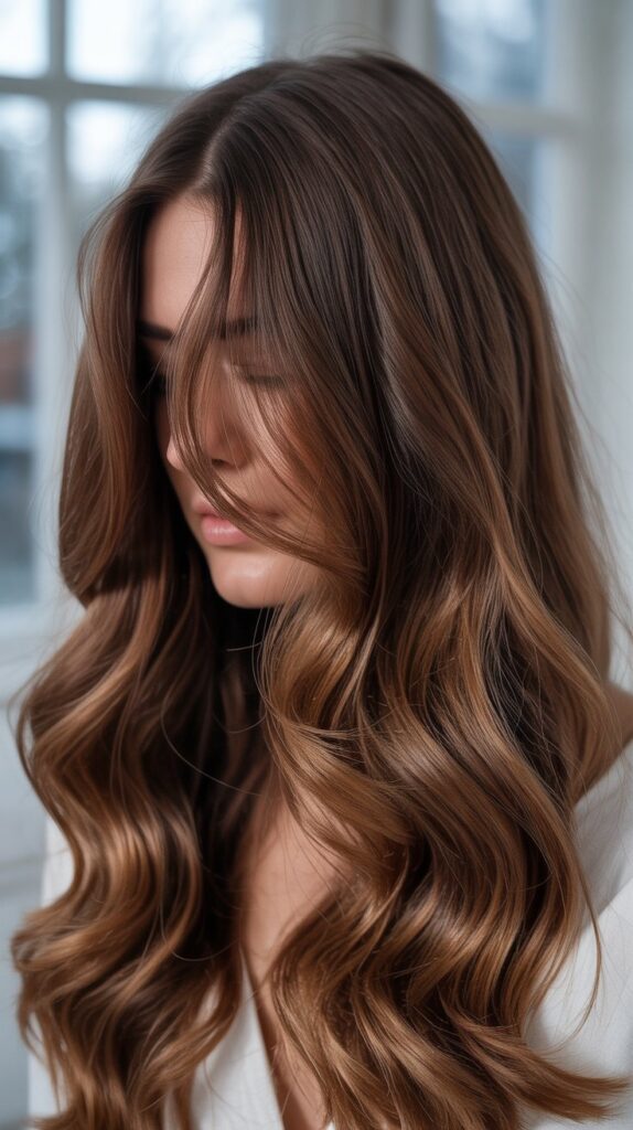 Best 27+ Elegant Winter Hair Colors for Brunettes 15 Hazelnut Dimension
