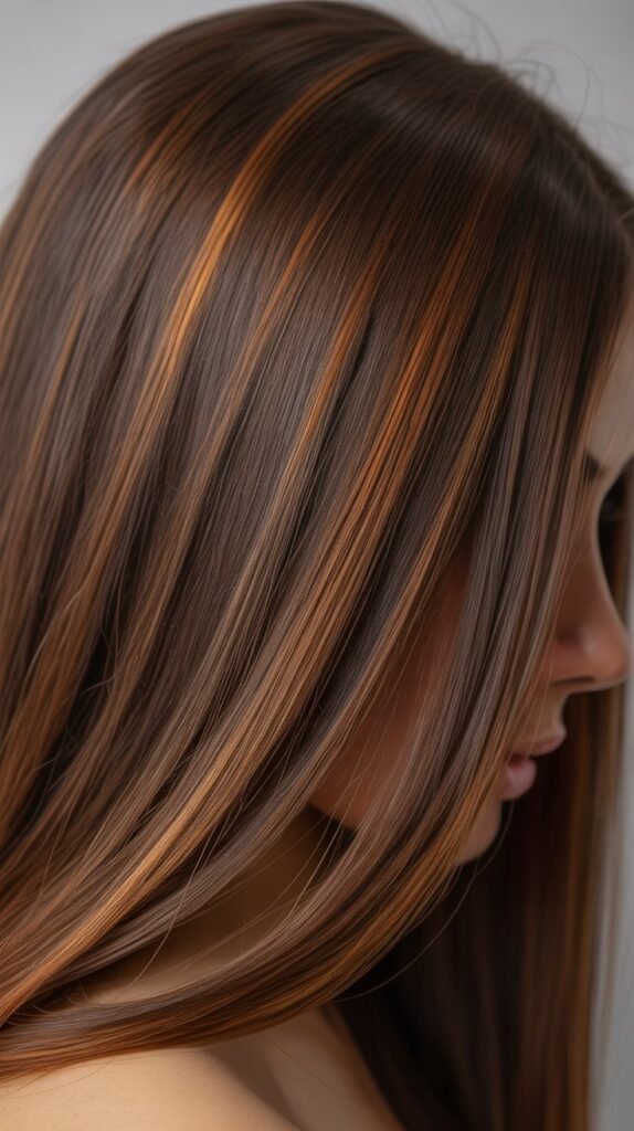 Caramel and Auburn Highlights Combination