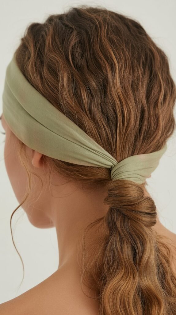 Twisted Ponytail with Fabric Headband