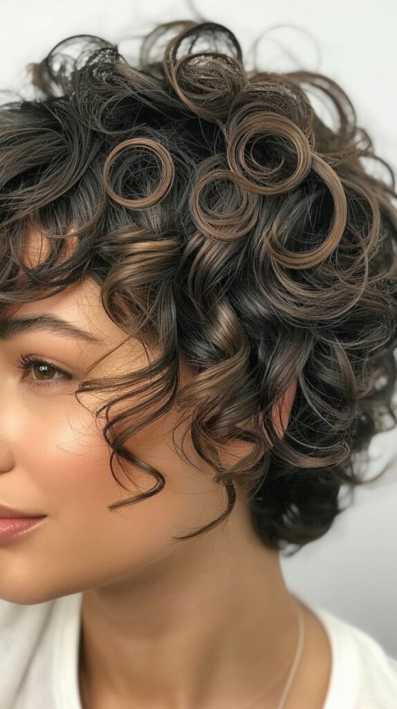 Curly Pixie with Textured Layers