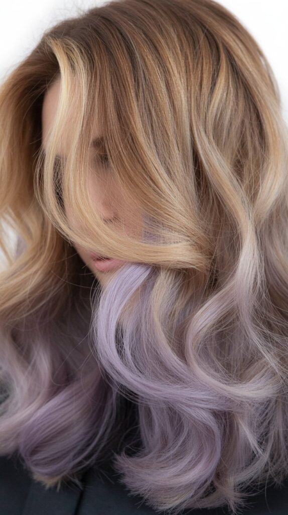 Smoky Lilac Under Honey Blonde