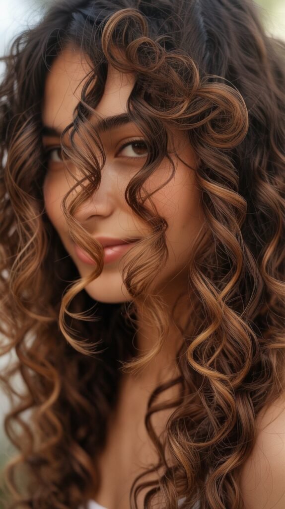 Caramel and Chocolate Brown Curls