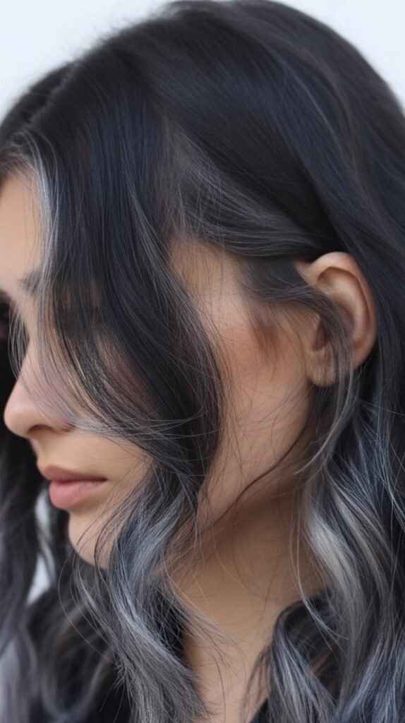 Charcoal Gray Under Black Hair