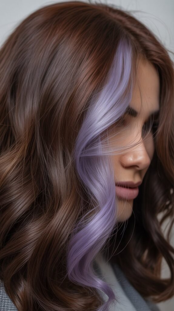 Dusty Lavender Underneath Dark Brown