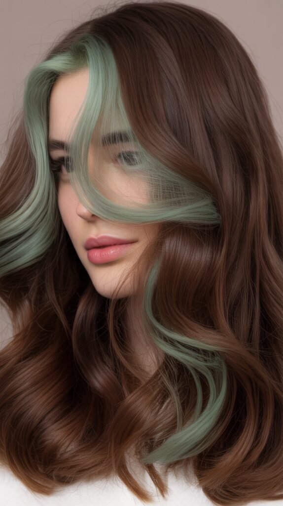 Smoky Seafoam Under Brunette