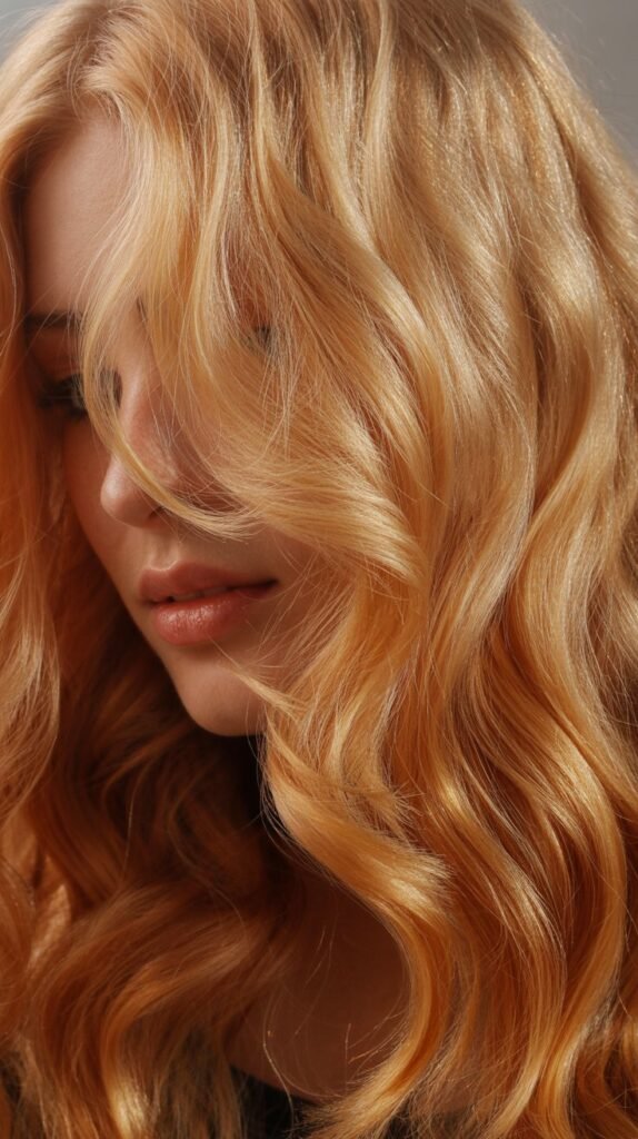 Golden Blonde with Copper Highlights