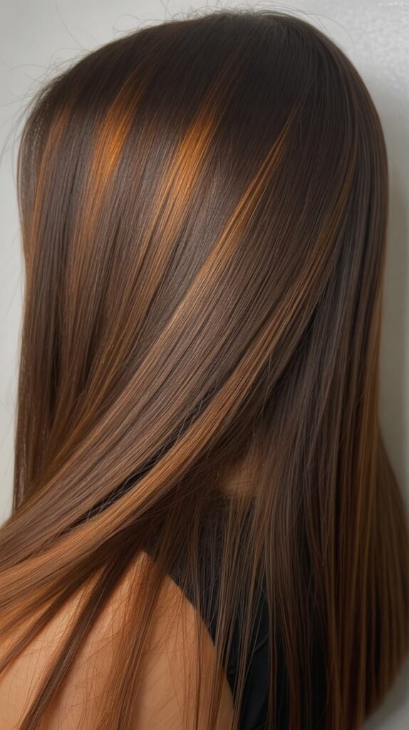 Caramel Highlights on Espresso Brown
