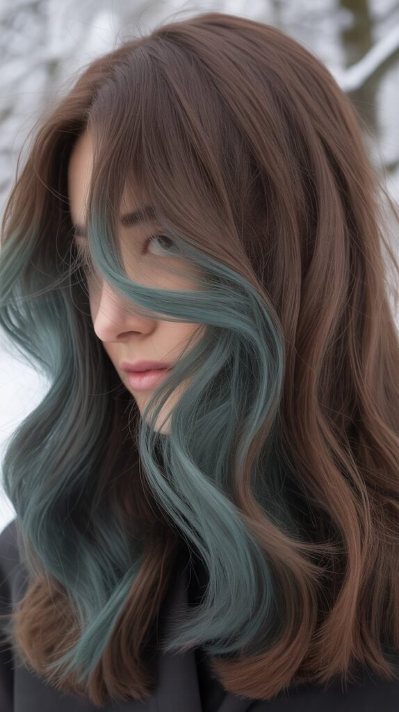 Dusty Teal Under Chocolate Brown