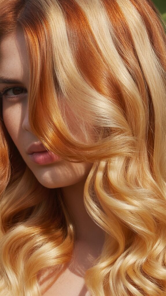 Wheat Blonde with Russet Lowlights