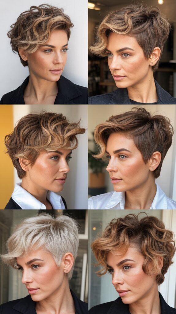 Wavy Pixie with Highlighted Texture