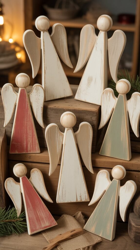Rustic Wooden Christmas Angels