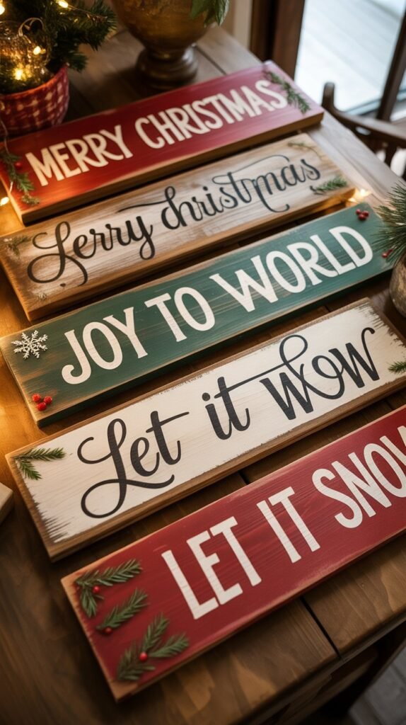 Wooden Christmas Signs with Sayings