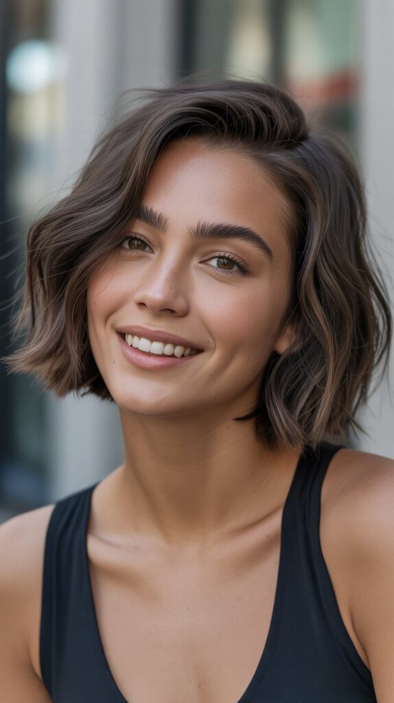 27 Stunning Choppy Bob Haircuts for Thick Hair 13 Choppy Chin-Length Bob