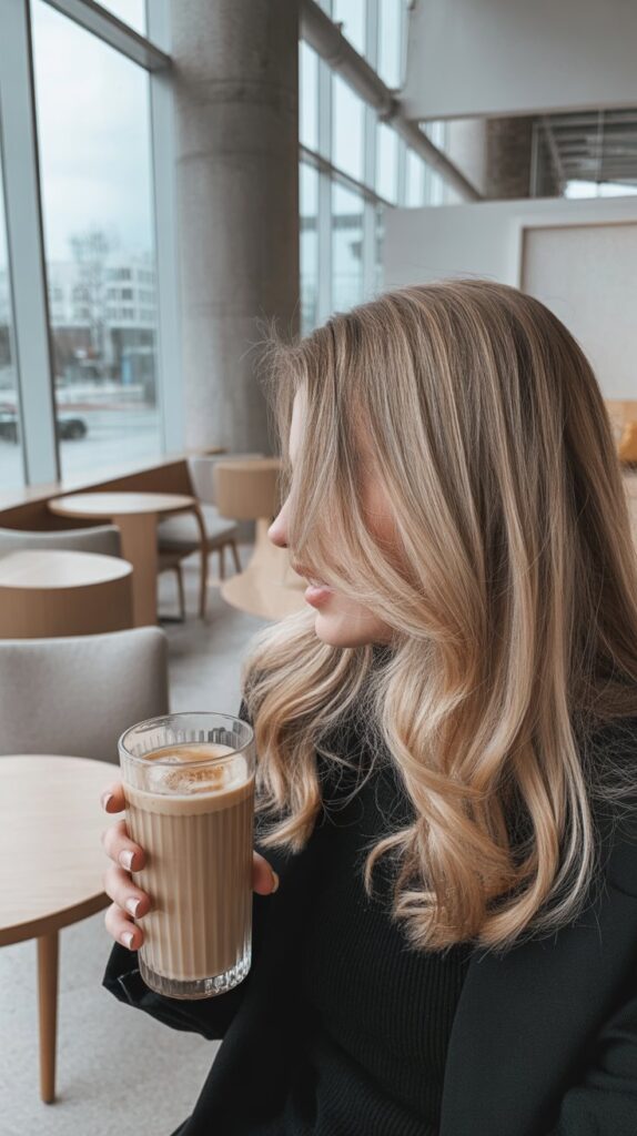 25+ Winter Hair Colors for Blondes: Cool, Chic, and Stunning 25 Iced Coffee Blonde