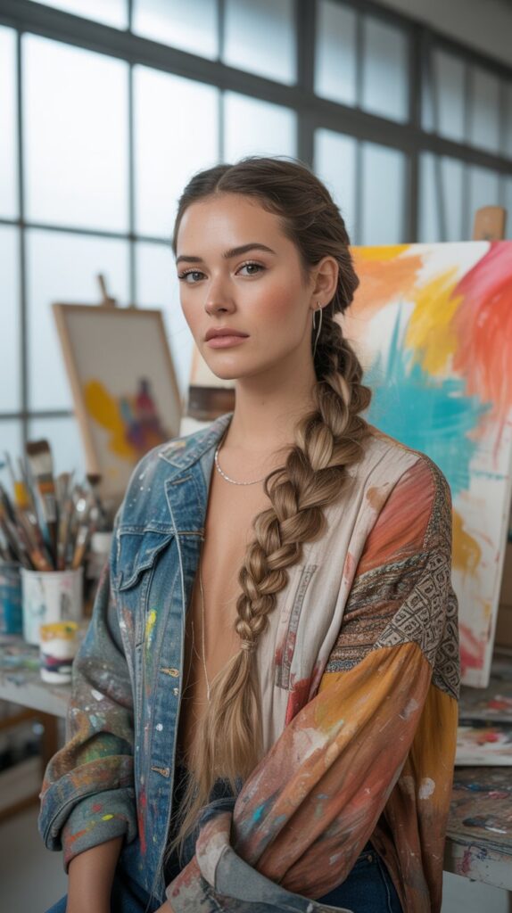 33 Chic Greasy Hair Hairstyles for Long Hair 24 Triple Braided Ponytail