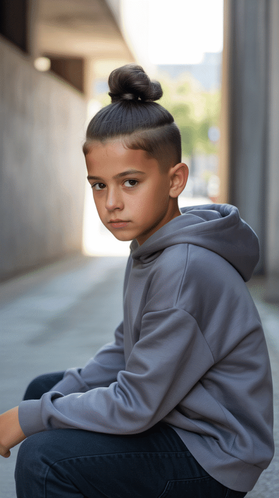Top 30 Stylish Children Hairstyles for Little Boys That Are Totally Adorable 30 The Man Bun