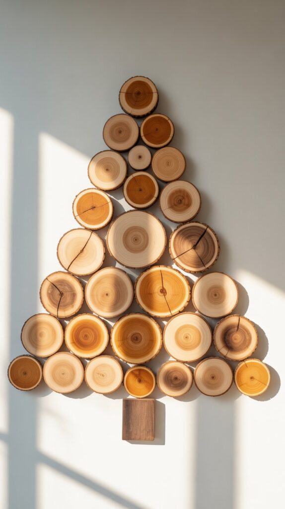 Best 30 Beautiful Wooden Christmas Trees to Try This Year 13 Tree Branch Slice Wall Art