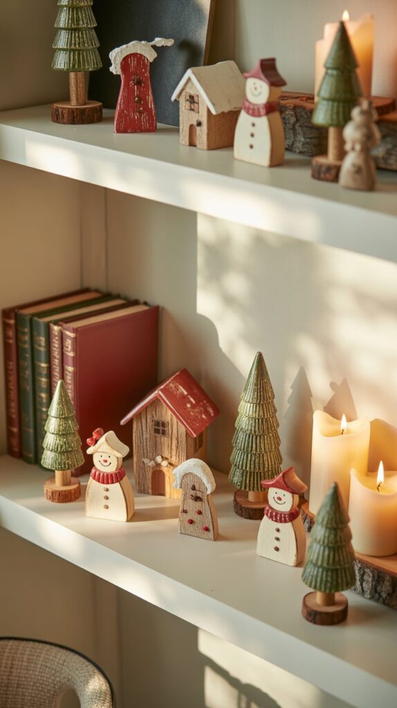 33 Profitable Rustic Christmas Wood Crafts for 2025 24 Rustic Wooden Christmas Shelf Sitters