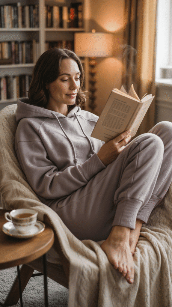 30 Trendy DTI Self Care Sunday Outfit Ideas for Women 9 Cashmere Hoodie with Joggers