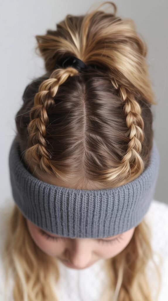 Mohawk Braid with Fitted Beanie