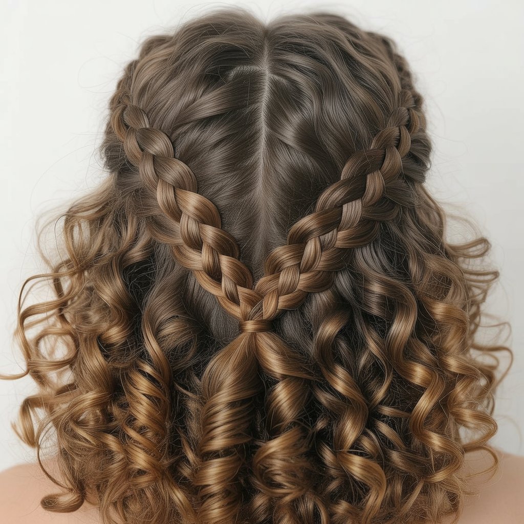 33 Modern Half Up Half Down Curly Hair Ideas That Will Turn Heads on Any Occasion 31 Criss-Cross Braid Half Up