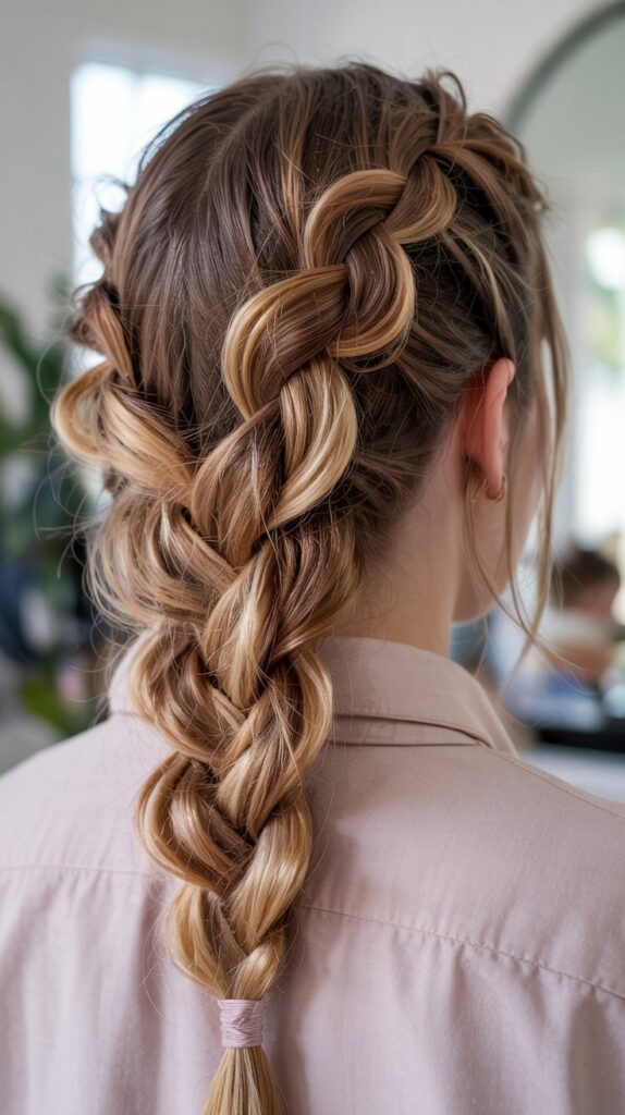 33 Easy Winter Hair Braids You'll Love 9 . Pull-Through Braid