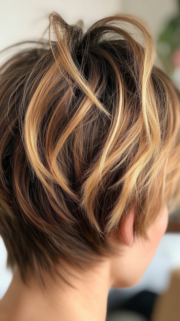 Messy Pixie with Highlighted Tips