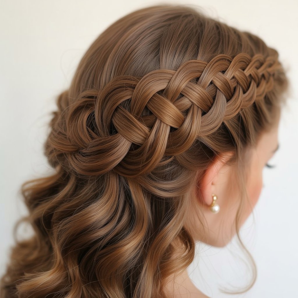 Top 27+ Half-Up Half-Down Prom Hairstyles 24 Infinity Braid Half-Up Style