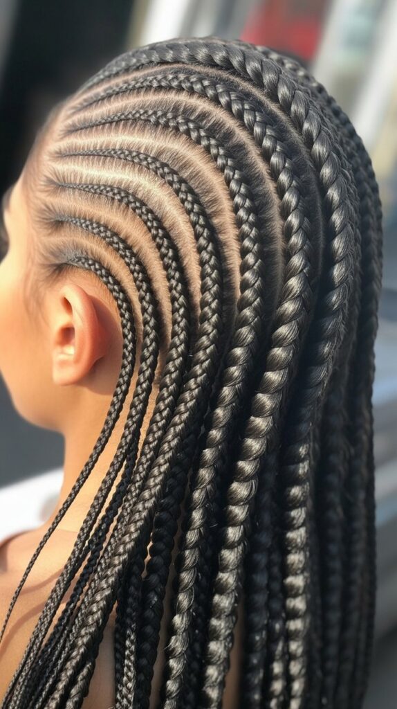 Best 25+ Half Cornrows Half Box Braids Styles You'll Obsess Over in 2025 19 Thin Cornrows with Jumbo Box Braids