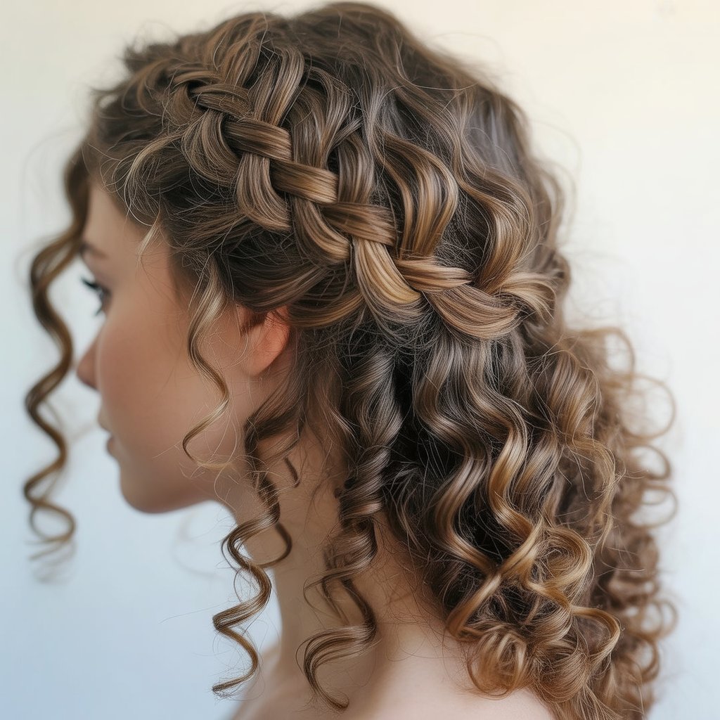 33 Modern Half Up Half Down Curly Hair Ideas That Will Turn Heads on Any Occasion 21 Fishtail Braid Half Up