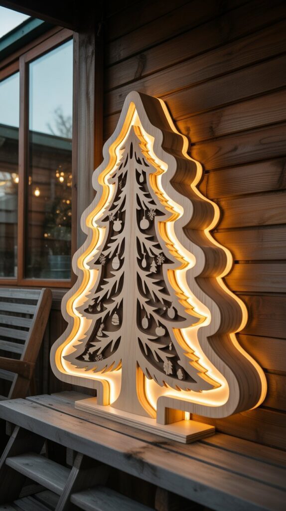 36 Wooden Christmas Trees for Your Front Porch Décor 20 Dimensional Shadowbox Trees