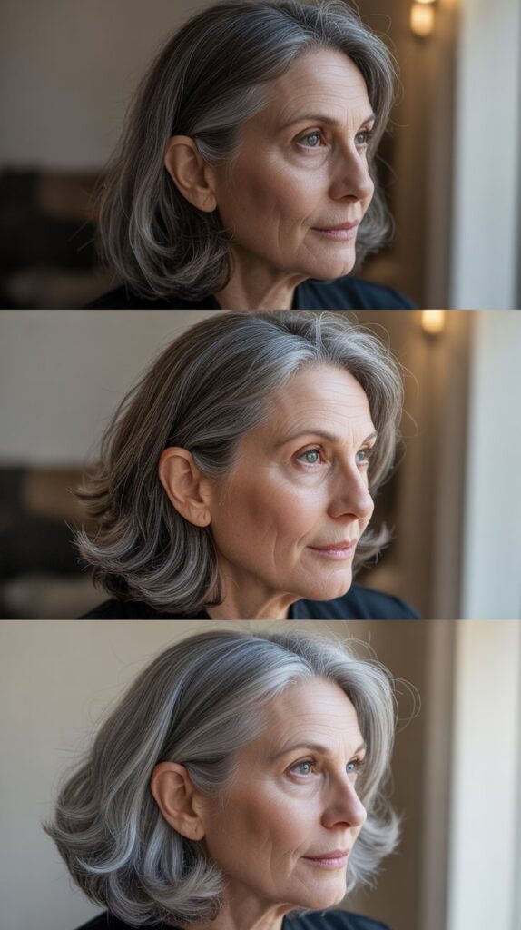 . Lowlights for Transitioning to Fully Gray Hair