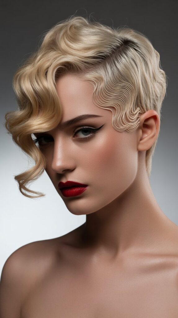 Messy Pixie with Finger Wave Details