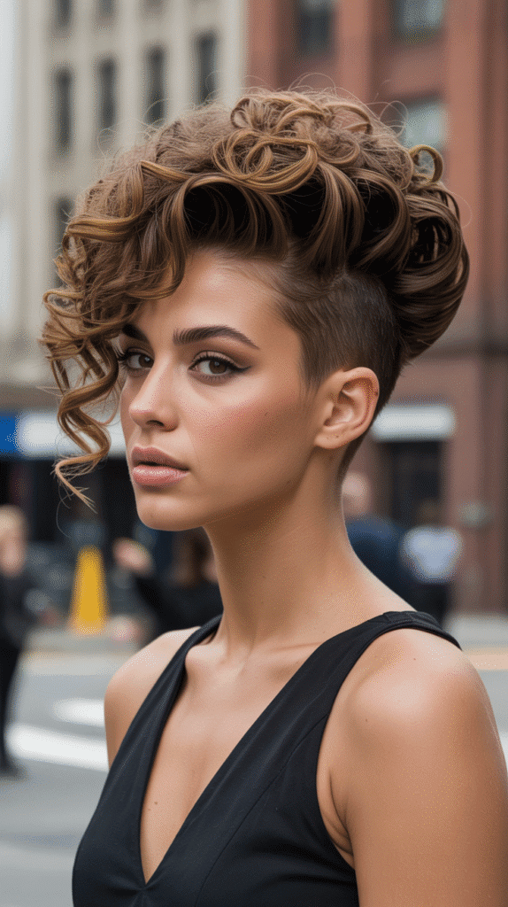 Curly Faux Hawk Updo
