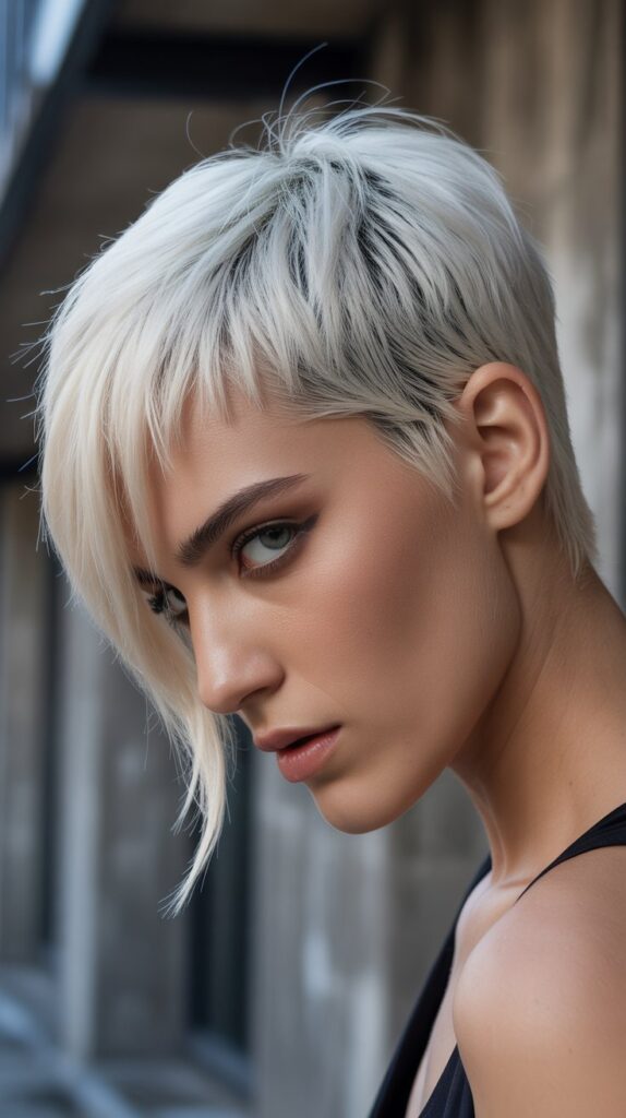 Asymmetrical Messy Pixie with Side Swept Bangs