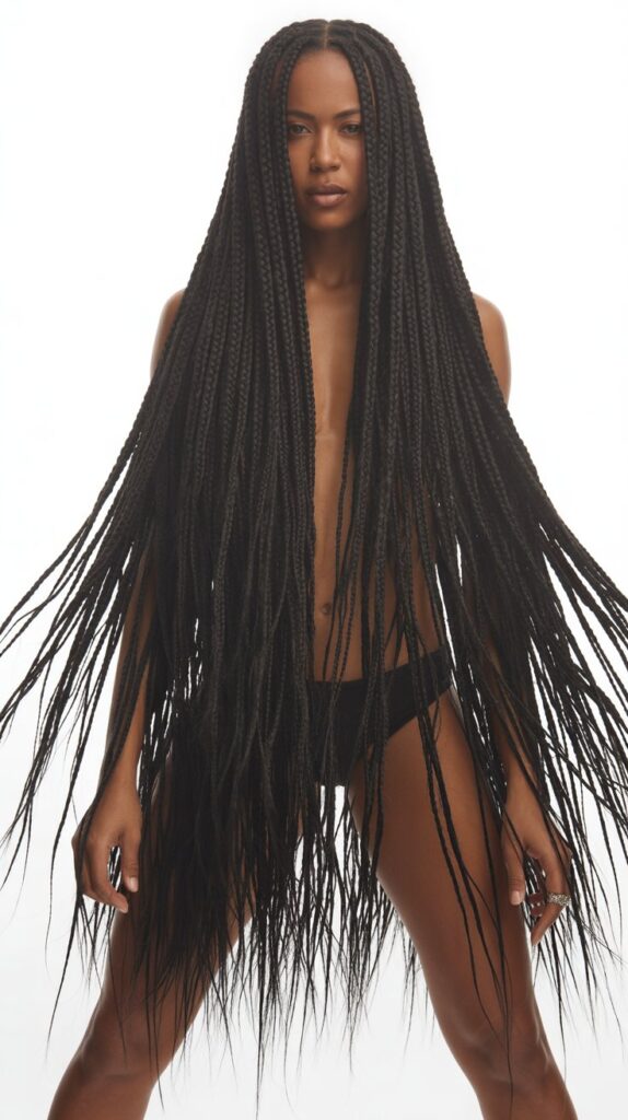 Top 27+ Stunning Side Part Knotless Braids to Try Right Now 14 14. Waist-Length Side Part Knotless Braids