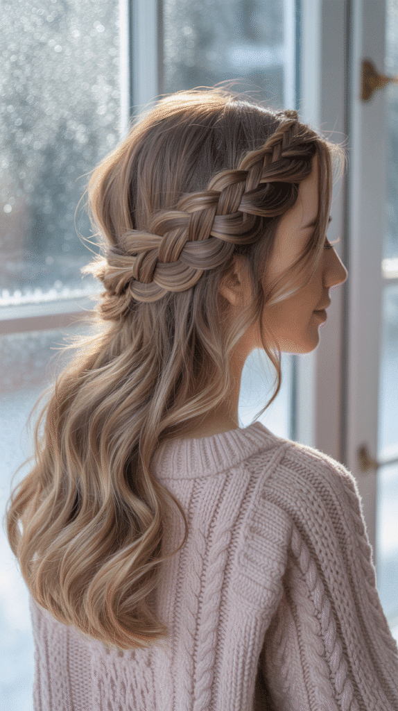33 Easy and Simple Cute Winter Hairstyles 9 Waterfall Braid