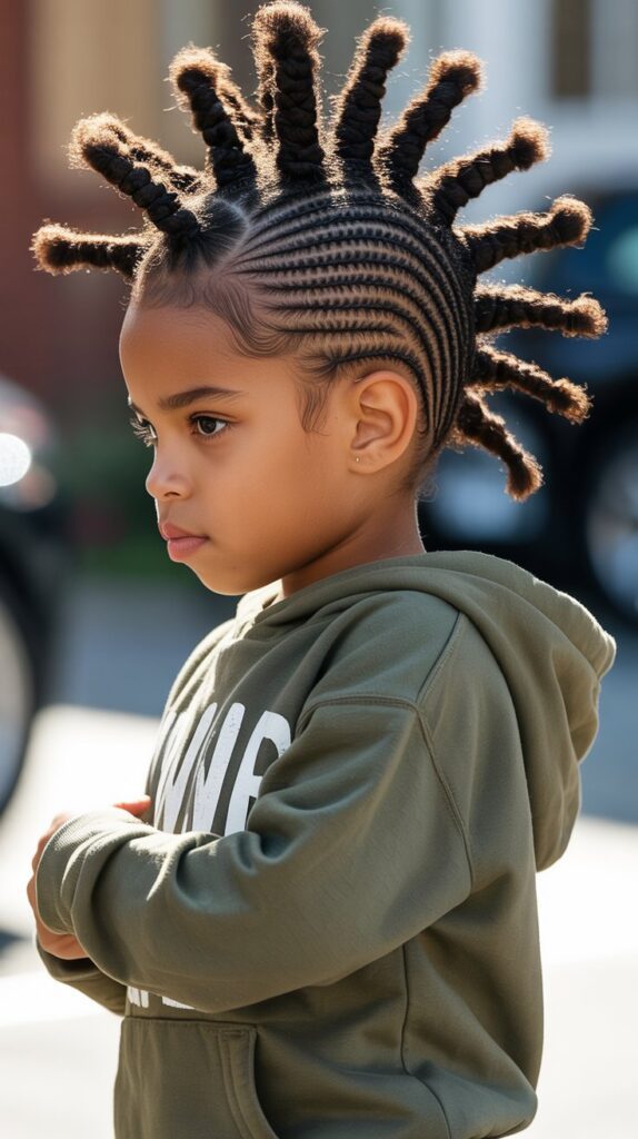 30 Best Cornrow Hairstyles for Kids with Natural Hair 5 Cornrow Mohawk Style