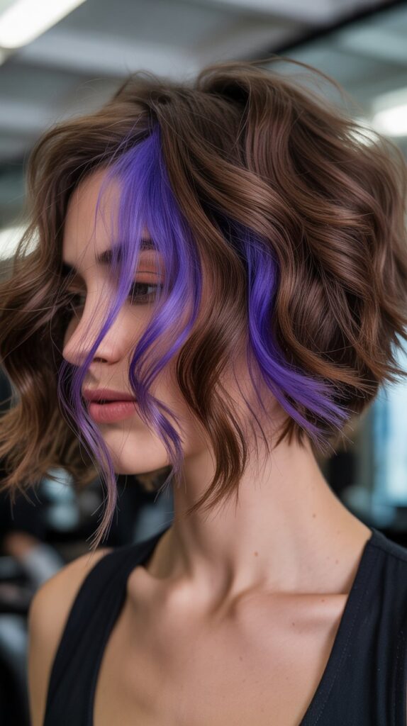 27 Gorgeous Wavy Pixie Hairstyles for Thick Hair 19 Wavy Pixie with Peek-a-Boo Colo