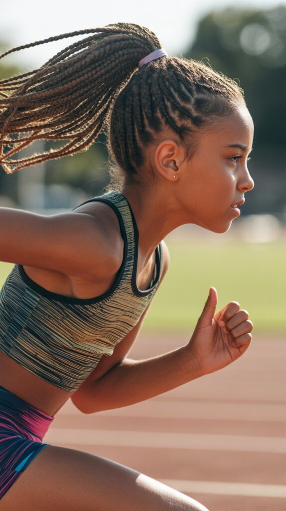 30 Best Cornrow Hairstyles for Kids with Natural Hair 12 Cornrow Ponytail