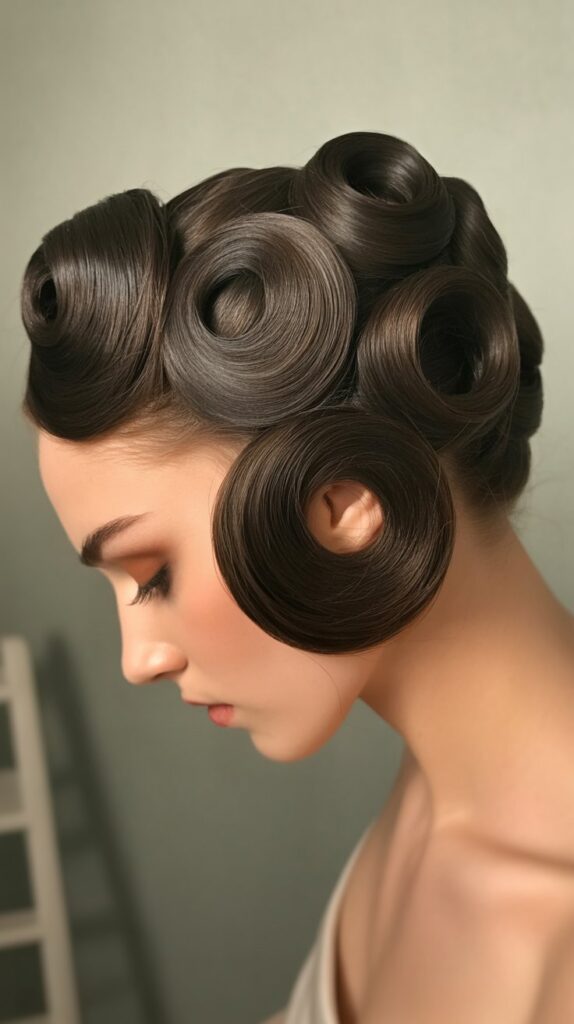 30 Easy and Quick Greasy Hair Hairstyles 30 Rolled Updo