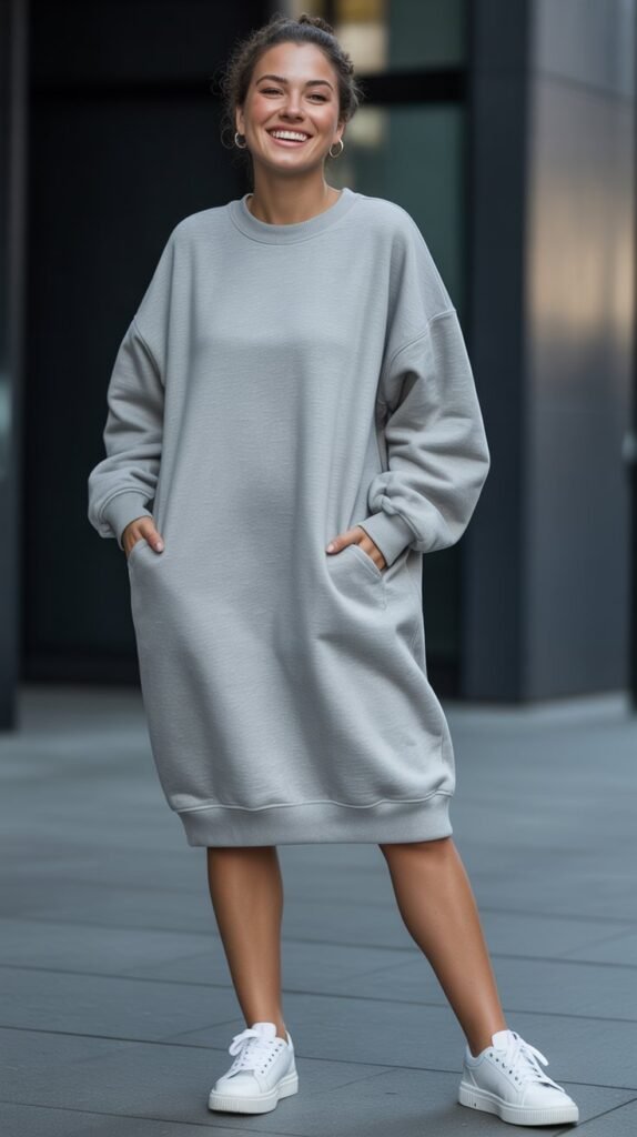  Sweatshirt Dress with Sneakers