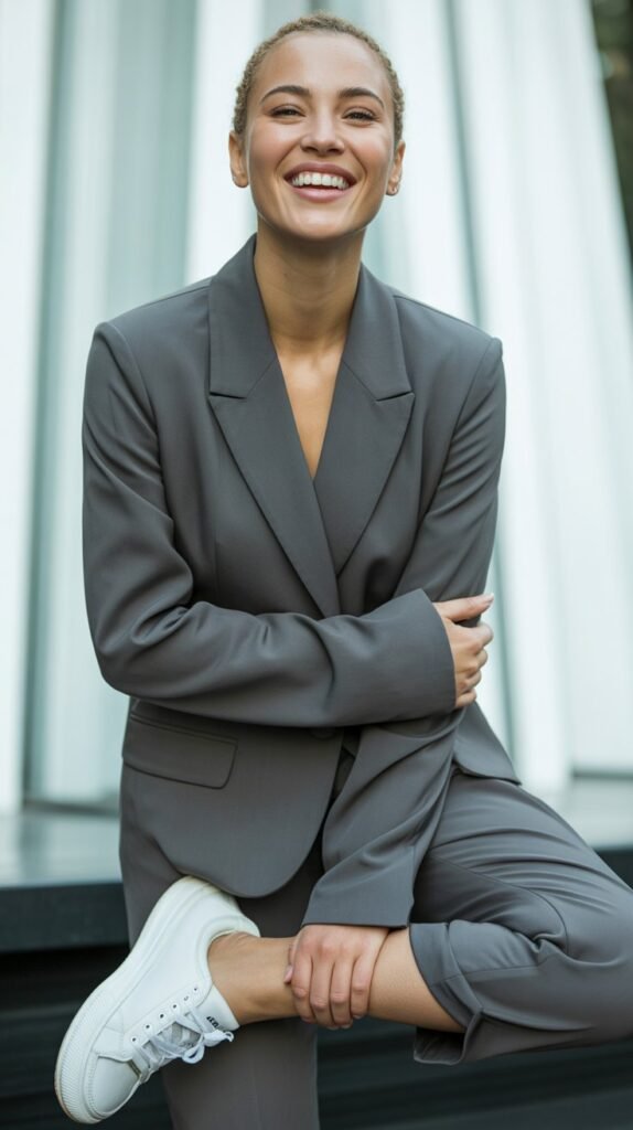 Blazer and Sneakers Contrast