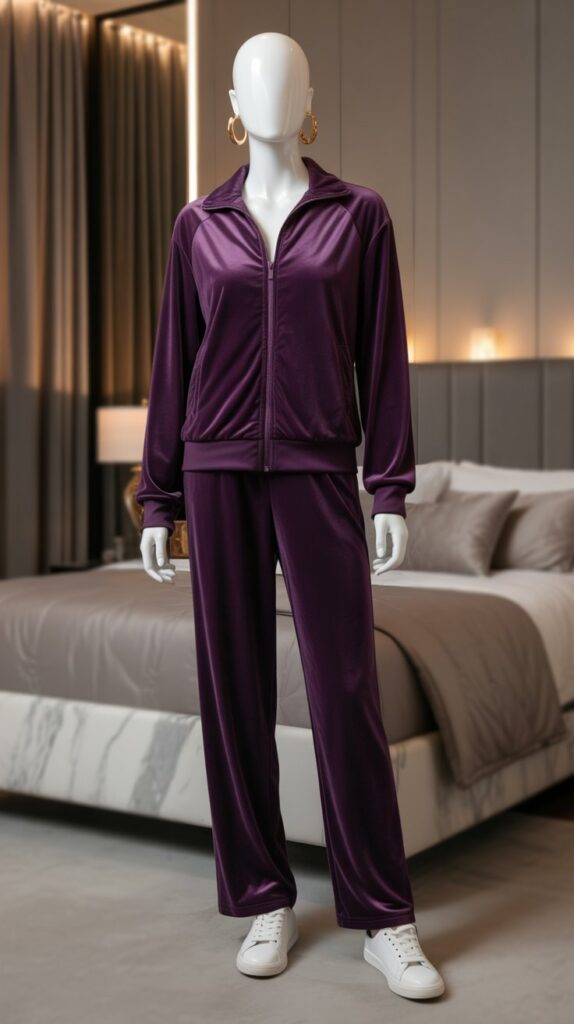 27 Stylish Self Care Sunday Outfits for Every Occasion 20 Velour Tracksuit