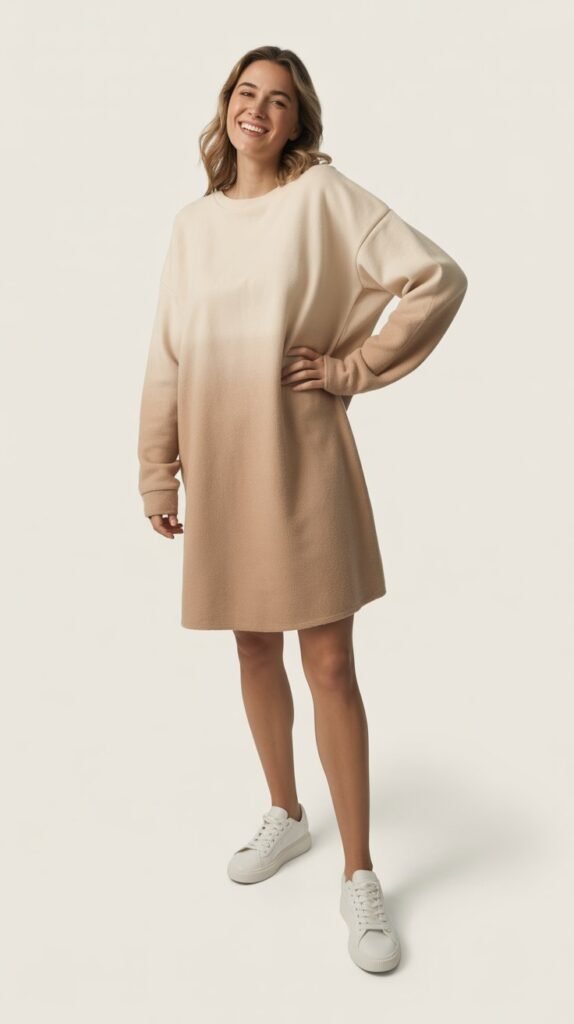 Cozy Sweater Dress with Sneakers