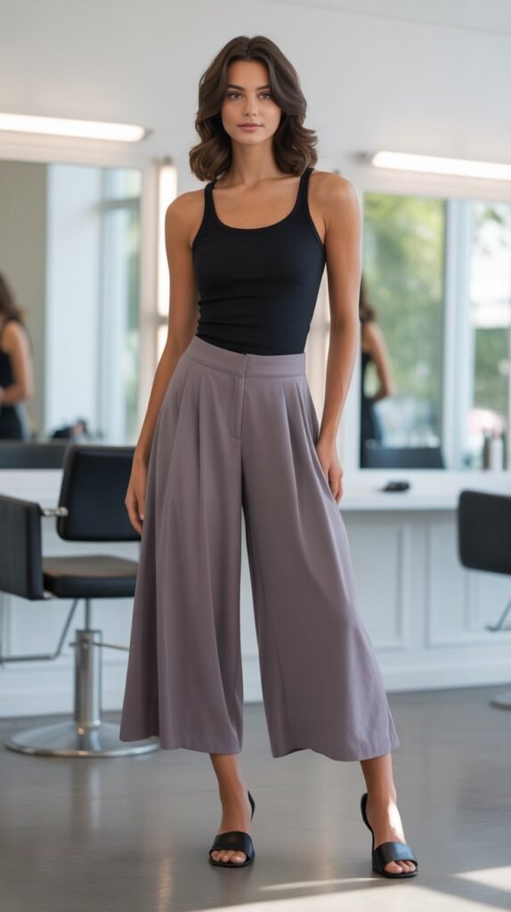Flowy Culottes with Fitted Tank Top