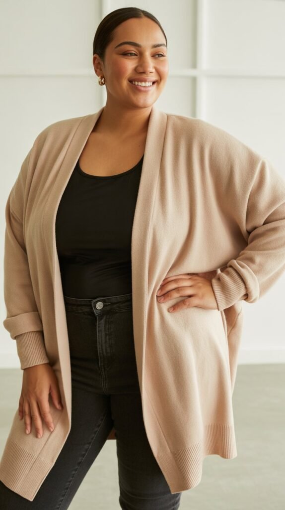 Cardigan Coat with Simple Basics